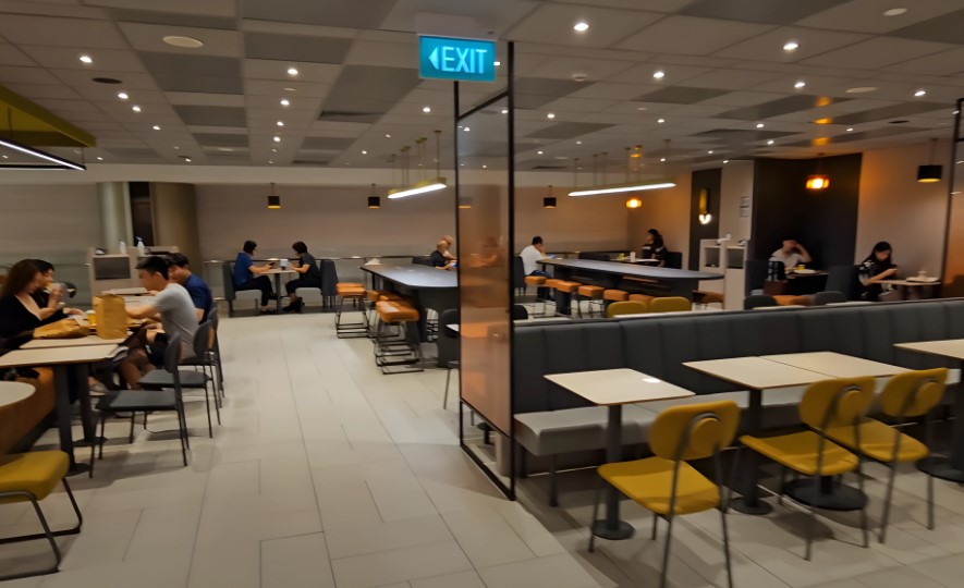 McDonald's dining area at Changi Airport